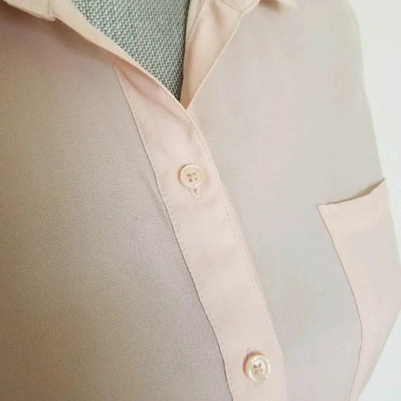 Old Navy Womens Blush Pink Sheer Button Front Blou - Picture 8 of 8